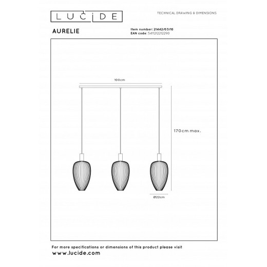 Подвесной светильник Lucide AURELIE 1442/03/01
