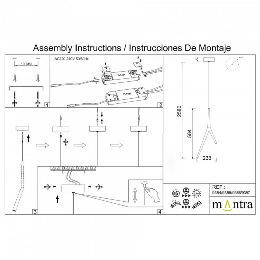 Подвесной светильник Mantra Arrecife 9354+9211 (1L)