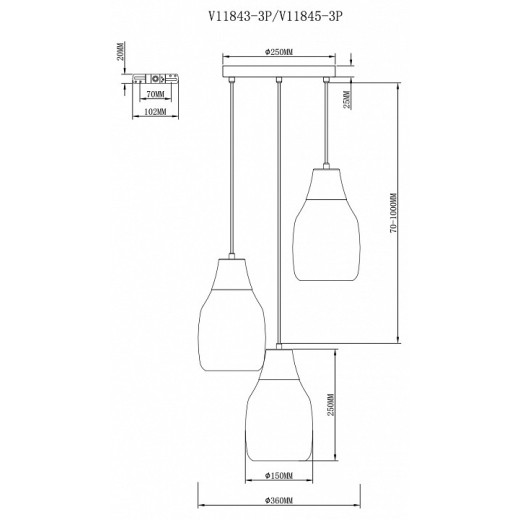Подвесной светильник Moderli Adalina V11843-3P