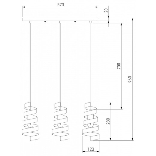 Подвесной светильник Eurosvet Storm 50058/3 серебро