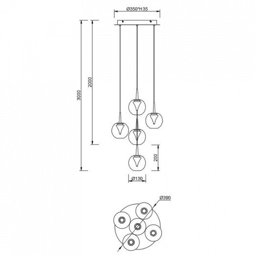 Подвесной светильник Mantra ANDROMEDA 9080
