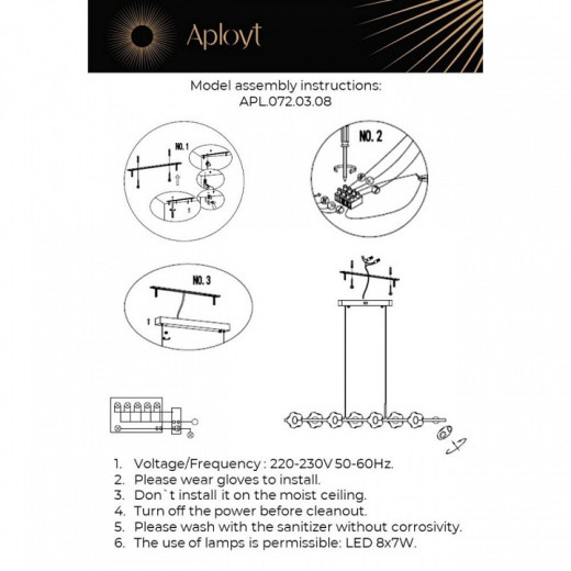 Подвесной светильник Aployt Klarissa APL.072.03.08