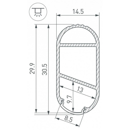 Профиль накладной Arlight WARDROBE 050153
