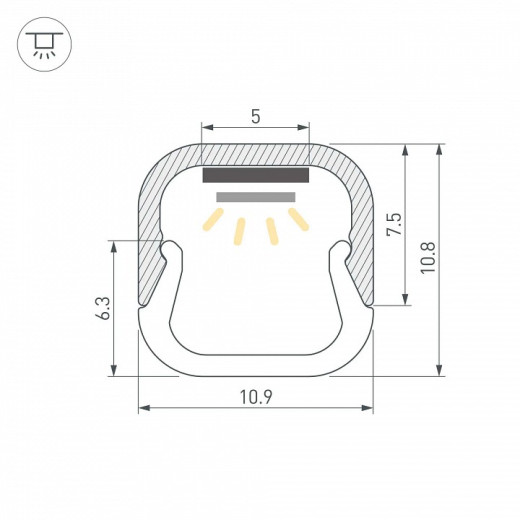 Профиль накладной Arlight LINE 061084