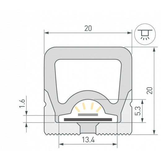 Профиль накладной гибкий Arlight WPH-FLEX 062404