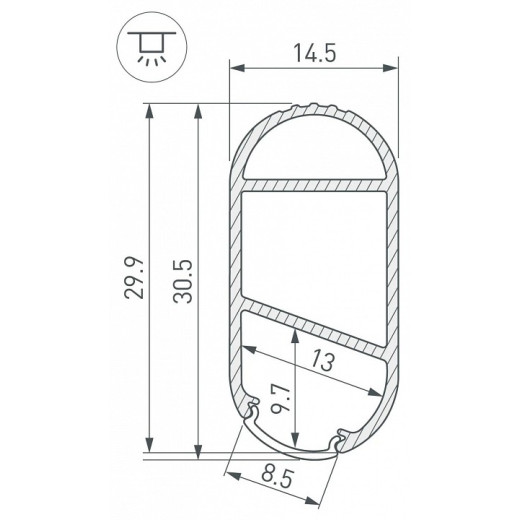 Профиль накладной Arlight WARDROBE 054942