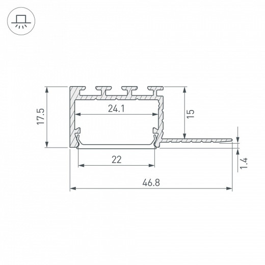 Профиль встраиваемый Arlight PLS 058464