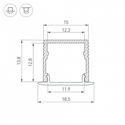 Профиль накладной Arlight SL-MINI 061611