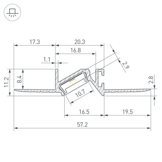 Профиль встраиваемый Arlight PDS-BEVEL 063420