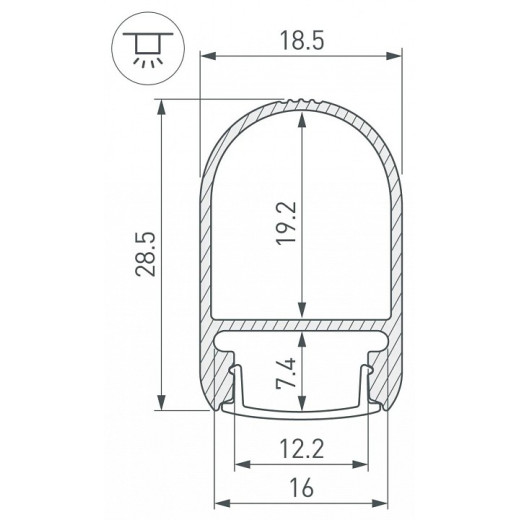Профиль накладной Arlight WARDROBE 053565