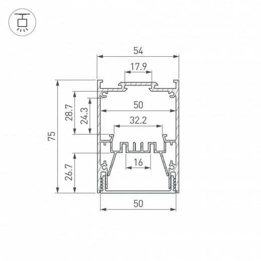 Профиль накладной Arlight LINE 055136