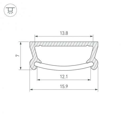 Профиль встраиваемый Arlight TM-2000 (CT) ANOD 017796