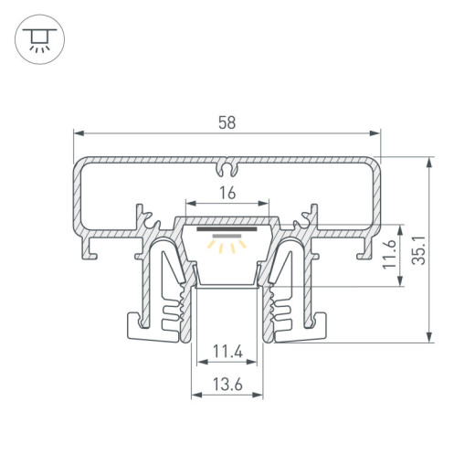 Профиль встраиваемый Arlight STRETCH-COMFORT 065154