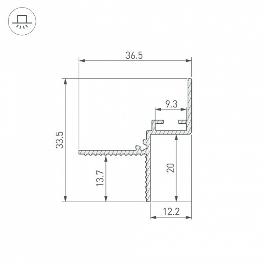 Профиль для контурной подсветки ГКЛ потолка Arlight СEIL 052228