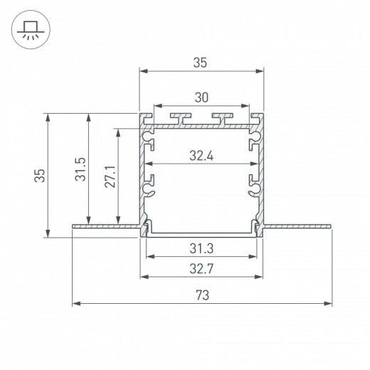 Профиль встраиваемый Arlight FANTOM 049950(1)