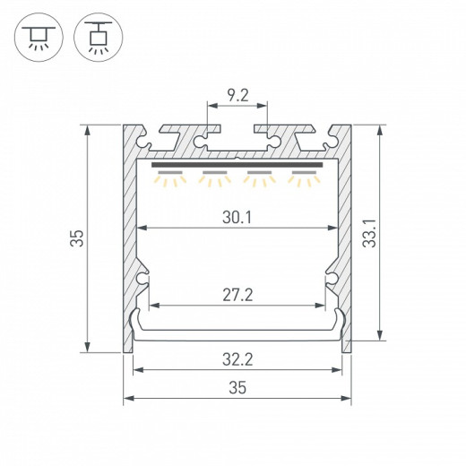 Профиль накладной Arlight LINIA 062591