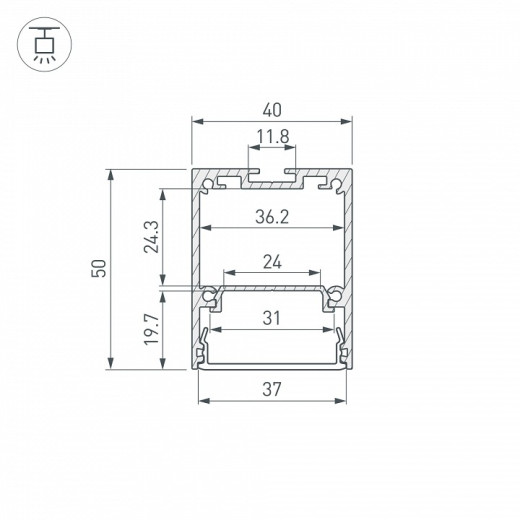Профиль накладной Arlight LINE 055135