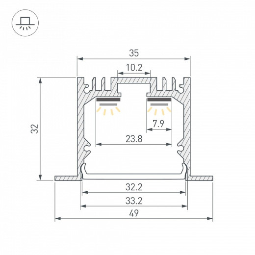 Профиль встраиваемый Arlight LINIA 060868