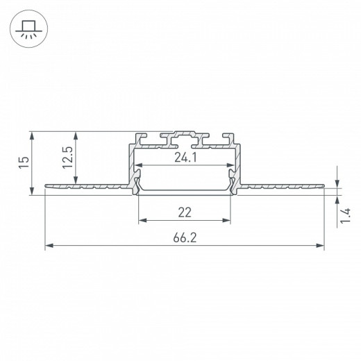 Профиль встраиваемый Arlight PLS 058956