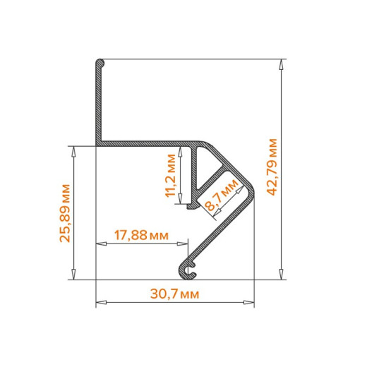 Профиль встраиваемый Wolta  WAP-I-30/43/3000-A