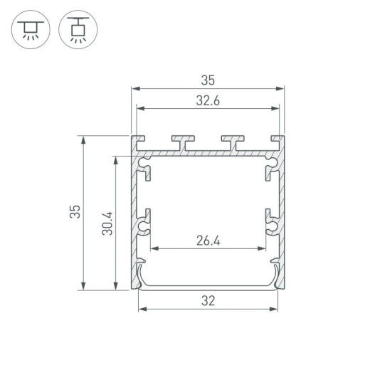 Профиль накладной Arlight LINE-M 054171