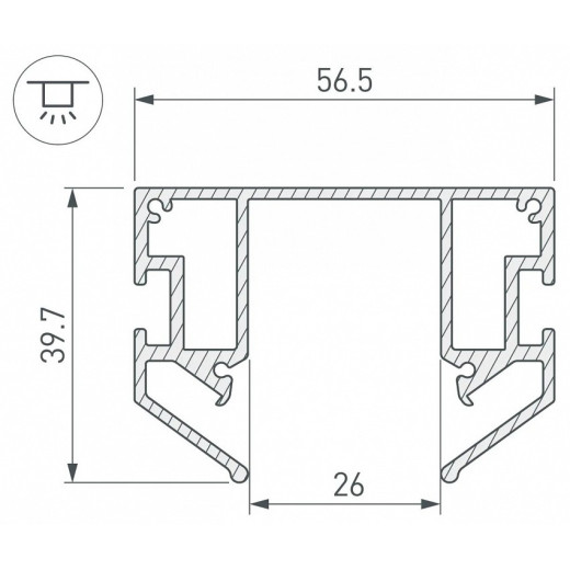Профиль-держатель встраиваемый Arlight MAG-STRETCH 056188
