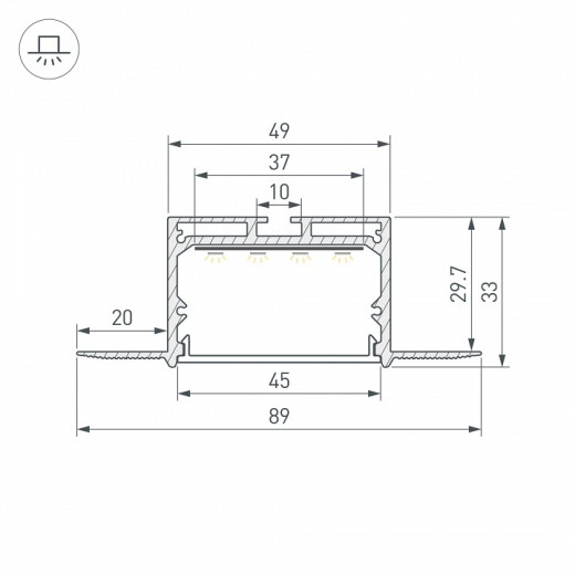 Профиль встраиваемый Arlight LINIA45 059471