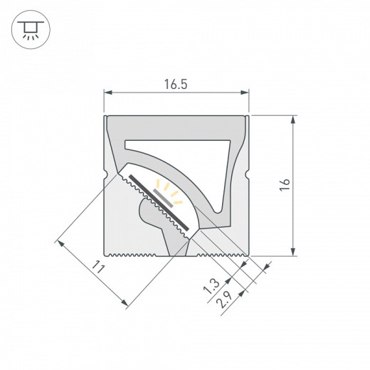 Профиль накладной гибкий Arlight WPH-FLEX 059874