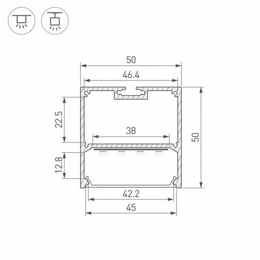 Профиль накладной Arlight LINIA 062804