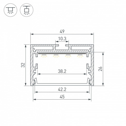 Профиль накладной Arlight LINIA 061368