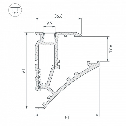 Профиль для стекла Arlight SHELF 060498