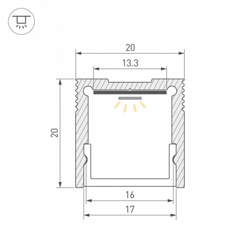 Профиль накладной Arlight SLIM 061370