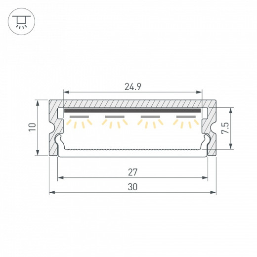 Профиль накладной Arlight LINE 061543