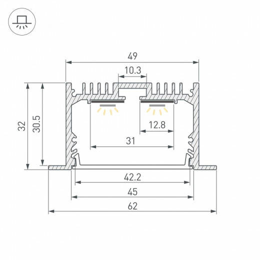 Профиль встраиваемый Arlight LINIA 060871