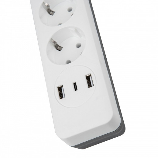 Сетевой фильтр Uniel S-GSR3-1,5 U2C1 WHITE/GREY UL-00012107