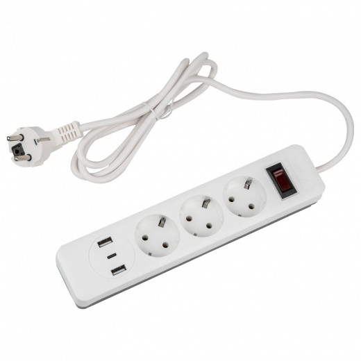 Сетевой фильтр Uniel S-GSR3-1,5 U2C1 WHITE/GREY UL-00012107