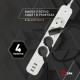 Удлинитель с выключателем Эра  USF-4es-1,5m-3xUSBA-W