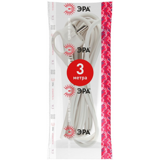 Сетевой провод Эра  U-3x1-3m-W