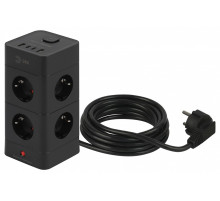 Сетевой фильтр Эра  TWR-8es-1,5m-4USB-B