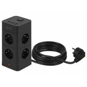 Сетевой фильтр Эра  TWR-8es-1,5m-4USB-B