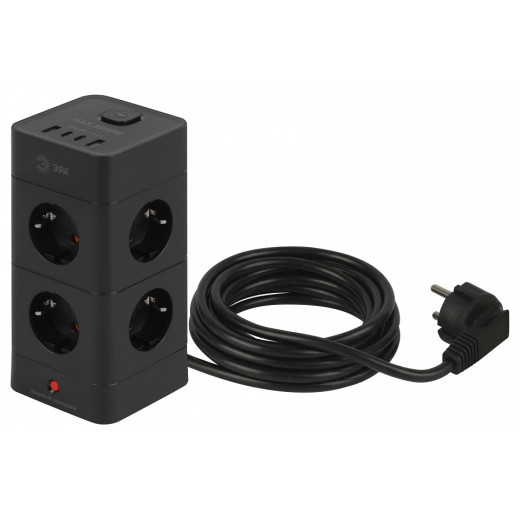 Сетевой фильтр Эра  TWR-8es-1,5m-4USB-B