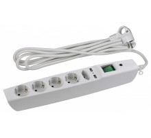 Удлинитель с выключателем Эра  SFU-5es-2m-W