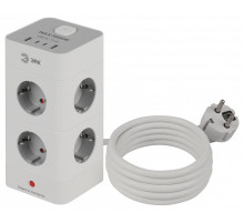 Сетевой фильтр Эра  TWR-8es-1,5m-4USB-W