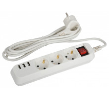 Удлинитель с выключателем Эра  U-3es-3m-USB