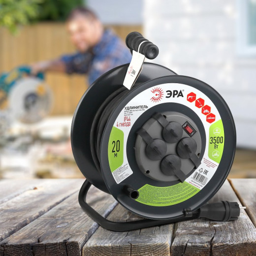 Удлинитель Эра  RMx-4es-3x2.5-20m-IP44(KG)