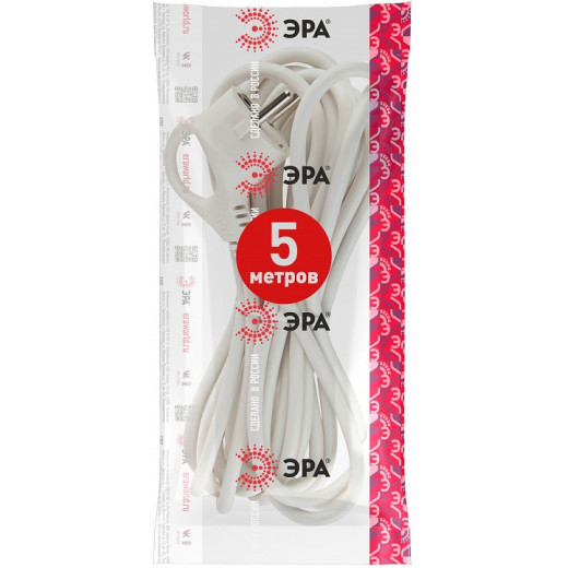 Сетевой провод Эра  U-3x1,5-5m-W