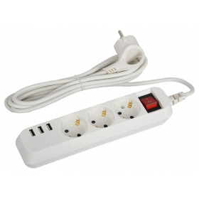 Удлинитель с выключателем Эра  U-3es-1,5m-USB