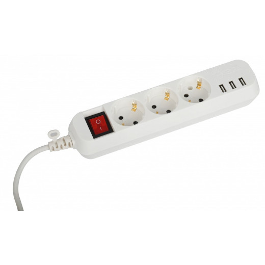 Удлинитель с выключателем Эра  U-3es-5m-USB