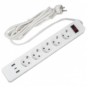 Сетевой фильтр Uniel S-GSR5-3 U2C1 WHITE/GREY UL-00012109