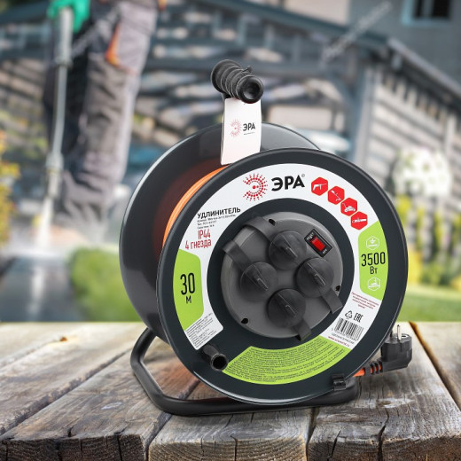 Удлинитель Эра  RMx-4es-3x1.5-30m-IP44